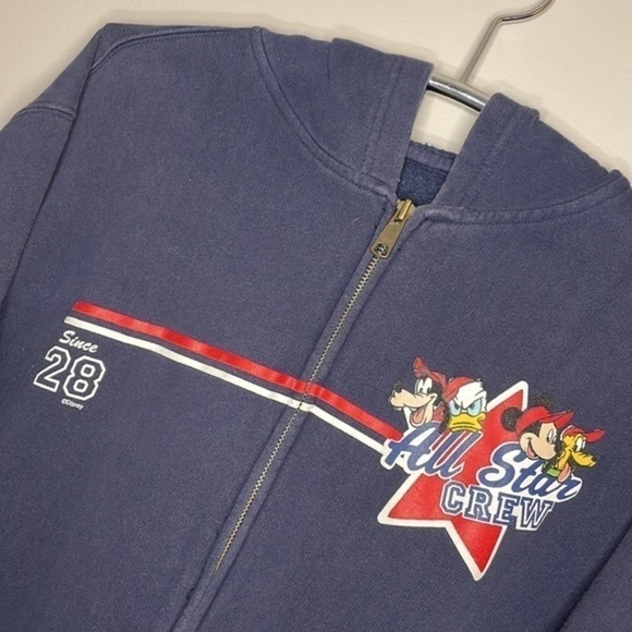 DISNEY | Women’s DISNEY “ALL STAR CREW” Full Zip Navy Blue Hooded Sweatshirt - Picture 5 of 9